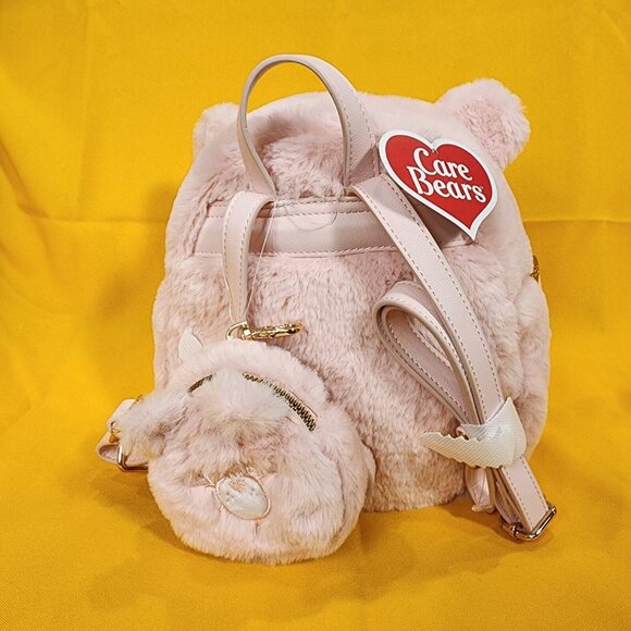 Care Bears Skinny Dip Pale Pink Plush Furry Cosplay Mini Backpack Coin Bag Set